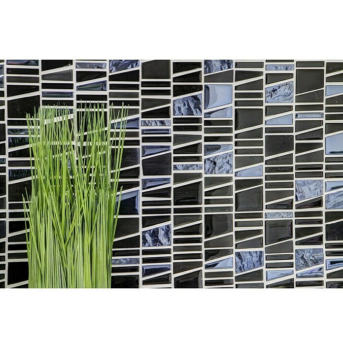 Mosaikfliese Leiter Mix XCM LA29 (30 x 30 cm, Schwarz, Glänzend)