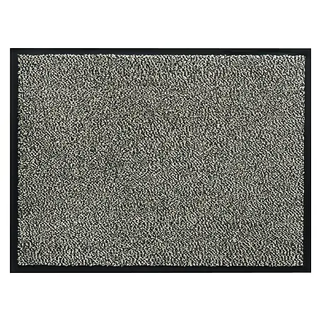 HAMAT Zerbino A Motivi Benvenuto, Semirotondo, 45x75 Cm, Nero, Battipiedi In Gomma Con Setole, Resistente All'Acqua