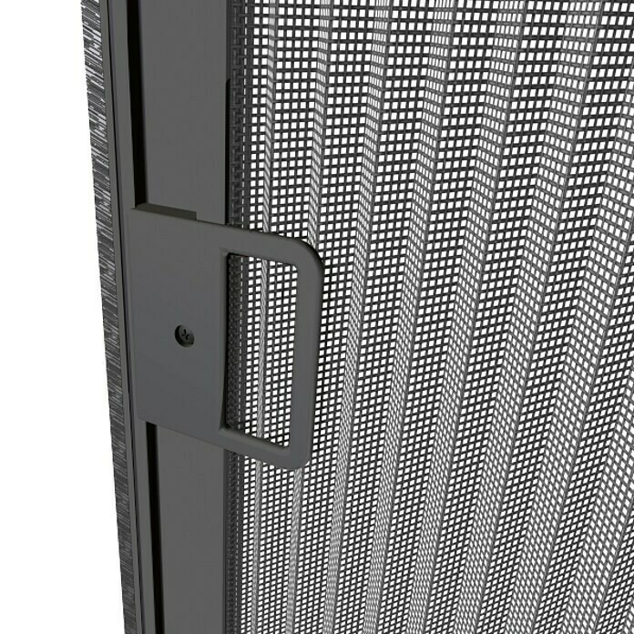 Windhager Insektenschutztür Plissee Einzeltüre Expert (120 x 240 cm, Farbe Rahmen: Anthrazit, Farbe Gewebe: Anthrazit)