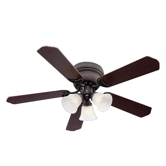 Voltomat Deckenventilator Ontario - Walnuss/Kirsche, 106 cm, 60 W - Deckenventilator mit fünf Flügeln und drei Leuchten. Stilvolles Design für angenehme Kühlung und Beleuchtung.
