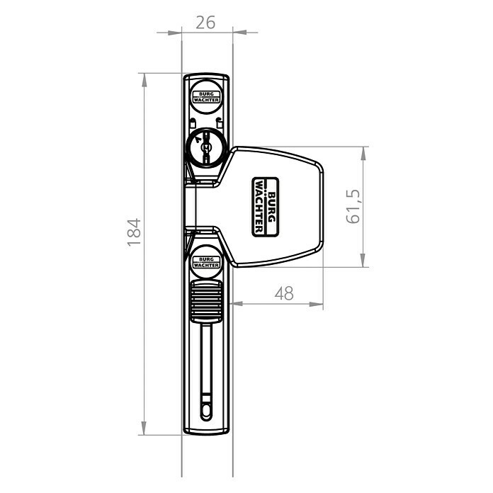 Burg-Wächter WinSafe Fenstersicherung WS 33Einflügelig, Weiß Front View