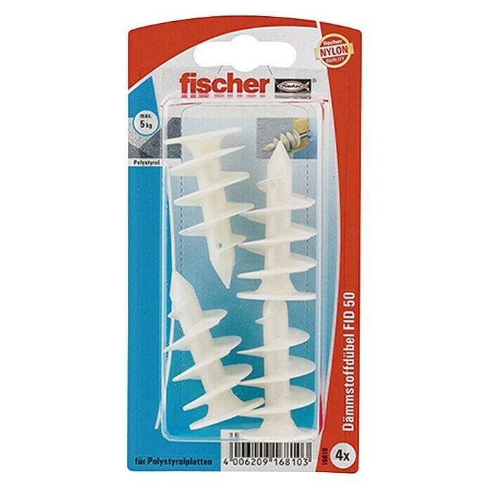 Fischer Isolatiepluggen FID 50 K (Ø x l: 25 x 50 mm, Kunststof, 4 stk.)