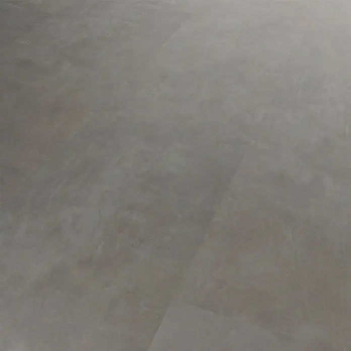 Star Clic Vinylboden - Bologna, Fliese, 605 x 304,8 x 5 mm - Nahaufnahme eines grauen Vinylbodens, der die Textur und das Muster des Bodenbelags hervorhebt.\n