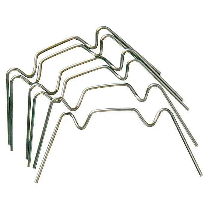 Vitavia Glasfederklammer - 20 Stk., Silber - Mehrere Z-Clip Halteklammern aus Metall, die zur Befestigung von Abdeckungen in Gewächshäusern dienen und für sicheren Halt sorgen.
