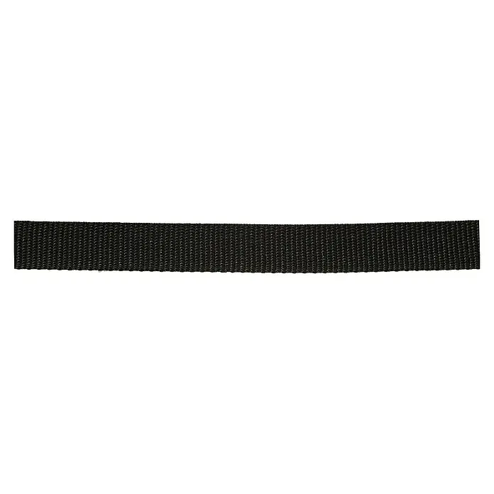 Stabilit Gurtband Meterware - Belastbarkeit: 80 kg, Breite: 25 mm, Polypropylen, Schwarz - Schwarzes Textilband mit feiner Webstruktur, ideal für verschiedene Anwendungen, robust und langlebig.