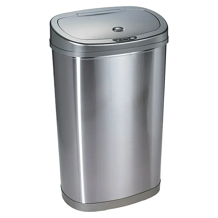 Sensormülleimer - 50 l, Edelstahl, Silber - Eleganter, berührungsloser Mülleimer aus Edelstahl mit praktischem Sensor für hygienische Abfallentsorgung in modernem Design.