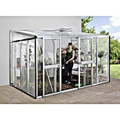 Vitavia Gewächshaus (2,66 x 3,34 x 2,39 m, Farbe: Aluminium, Einscheibensicherheitsglas (ESG))
