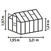 Vitavia Gewächshaus Venus 6200 Plus (3,21 x 1,95 x 1,97 m, Farbe: Smaragd, Einscheibensicherheitsglas (ESG), 3 mm)