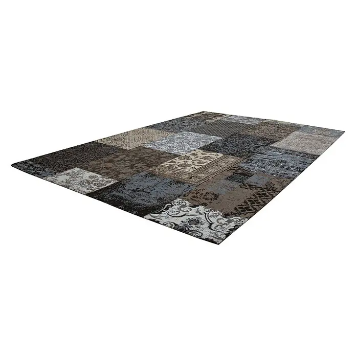 Kayoom Flachgewebeteppich JacquardBraun, 170 x 120 cm, 100 % Baumwolle - Dieser Teppich im Patchwork-Design ist ein echter Hingucker. Die verschiedenen Muster und Farben machen ihn zu einem besonderen Wohnaccessoire.
