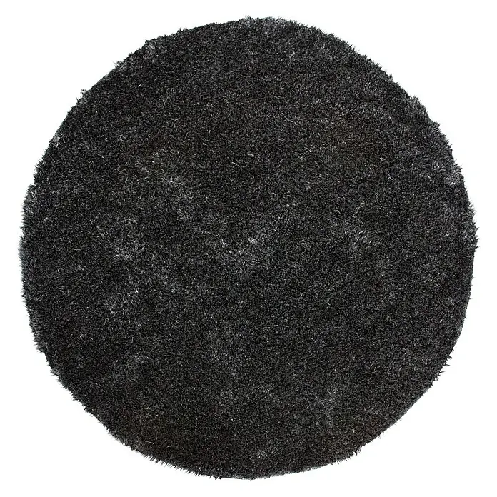 Kayoom Hochflorteppich Diamond - Anthrazit, Durchmesser: 120 cm, 100 % Polyester - Ein runder, zotteliger Teppich in dunklen Grautönen, der Wärme und Textur in jeden Raum bringt. Ideal für Wohn- und Schlafzimmer.