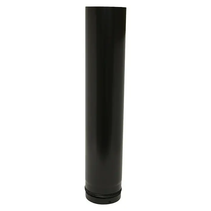 Pelletrohr - Ø x L: 80 x 750 mm, Emailliert, Schwarz - Schwarzes Ofenrohr für effiziente und sichere Abgasführung. Robust und hitzebeständig für den Einsatz mit Kaminöfen und Heizkesseln.
