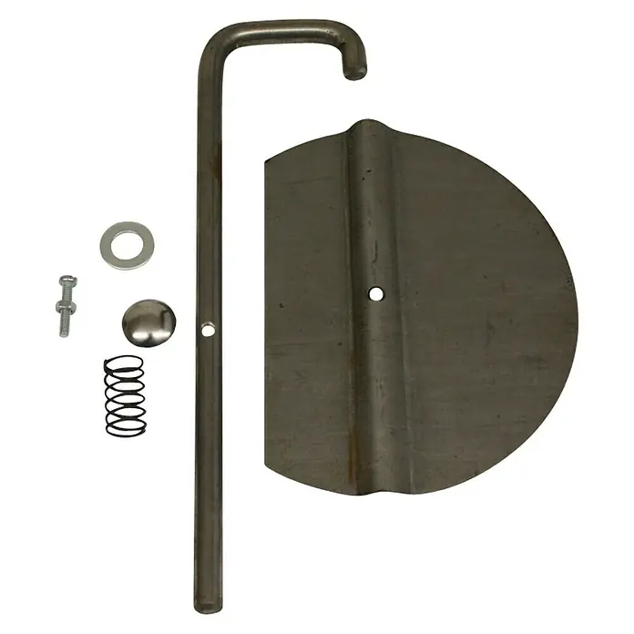 DrosselklappeDurchmesser: 120 mm, Unlackiert, Silber - Metallbausatz mit Haken, Scheibe, Feder, Kugel und Schraube, ideal für DIY-Projekte und Reparaturen.