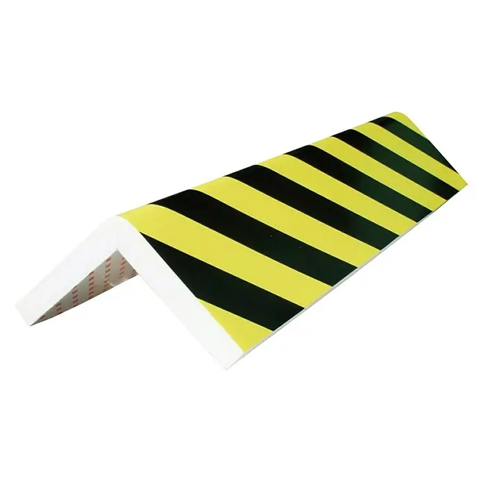 Banda de gomaespuma PU4015NJ - L x An: 40 x 15 cm - Protector de esquina con rayas amarillas y negras, ideal para seguridad en almacenes y fábricas. Protege contra impactos y lesiones.