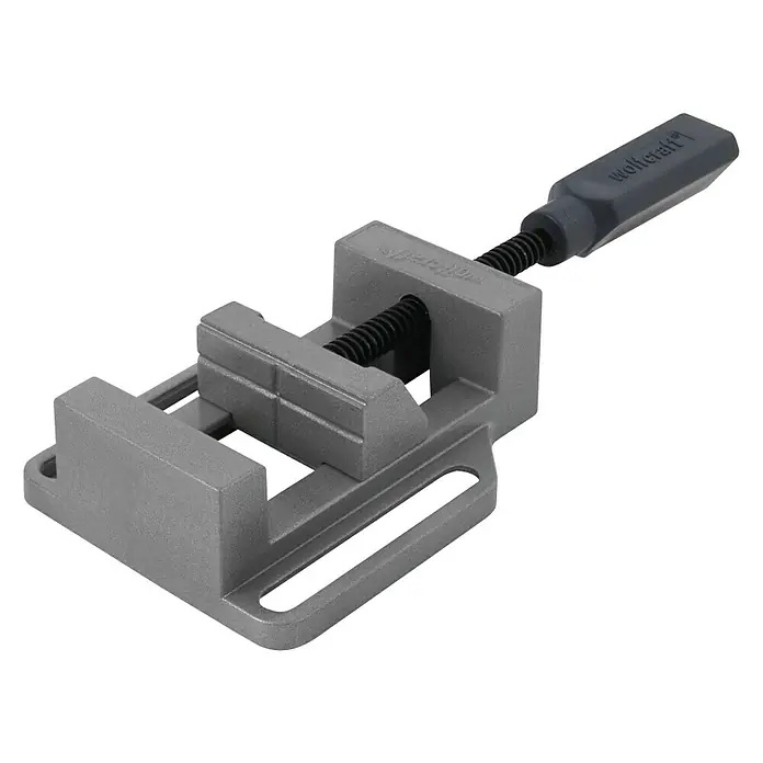 Wolfcraft Mordaza de sujeción - Anchura de sujeción: 65 mm - Primer plano de un tornillo de banco Wolfcraft, perfecto para sujetar de forma segura las piezas de trabajo para proyectos precisos.