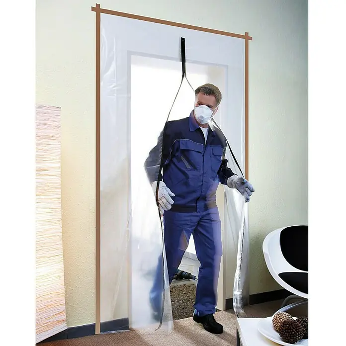 Wolfcraft Puerta antipolvo 4005000 - L x An: 2,15 x 1,05 m - Puerta antipolvo con artesano. La puerta ofrece una protección eficaz contra el polvo y la suciedad durante los trabajos de renovación.