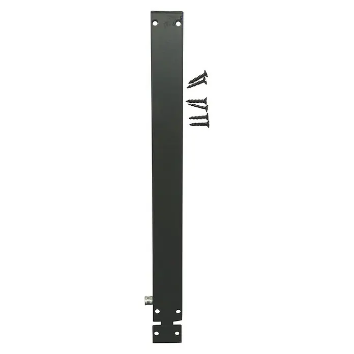Cerradura adicional para ventanas - Largo: 300 mm, Aluminio, Negro - Poste de valla negro con tornillos para el montaje, ideal para proyectos de jardín y paisajismo.