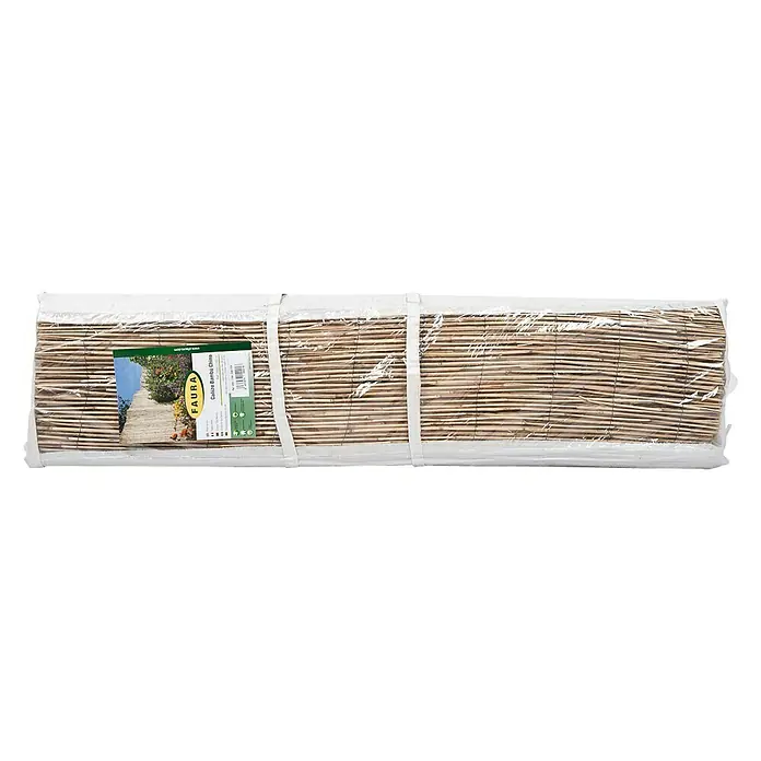 Faura Ocultación de bambú - L x Al: 1,5 x 5 m - Esterilla de bambú "Faura" en embalaje, ideal para jardines como pantalla de privacidad o decoración. Material natural para un ambiente precioso.