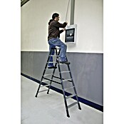 Krause Monto Stufen-Doppelleiter SePro D (Arbeitshöhe: 3,3 m, Anzahl Tritte: 2 x 8 Stufen, Tiefe Stufen: 80 mm, Aluminium)