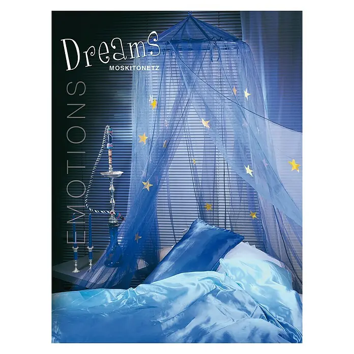 Easy Life Emotions Moskitonetz Dreams - Ø x L: 1.200 x 250 cm, Farbe Netz: Blau - Das blaue Moskitonetz mit Sternen verwandelt jedes Schlafzimmer in ein Traumland.