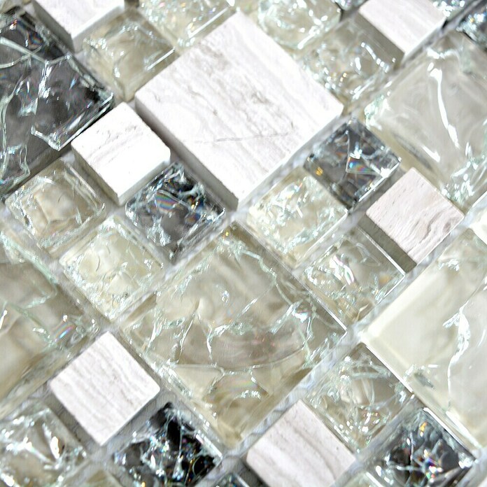Mosaikfliese Crystal Mix XIC K1452 (30,5 x 30,5 cm, Grau/Grün, Glänzend)