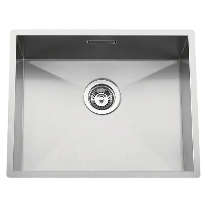 Rodi Fregadero encastrable Box Line 50 - 43,6 x 53,6 cm, Acero inoxidable - Fregadero de acero inoxidable con desagüe central y un diseño moderno para la cocina. Es funcional y elegante.