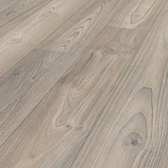 LOGOCLIC Ambienta Laminatmuster Eiche Alba - 296 x 195 x 1 mm, Landhausdiele - Helle Holzbodenstruktur, die die natürliche Maserung und das Design des Laminatbodens hervorhebt.