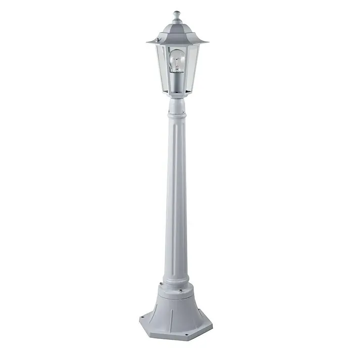 Lámpara de pie para exterior Orlando - 60 W, Color del marco: Blanco, 20 x 20 x 100 cm, Sin bombillas - Una elegante farola de jardín blanca que ofrece iluminación ambiental en espacios exteriores con su diseño clásico.