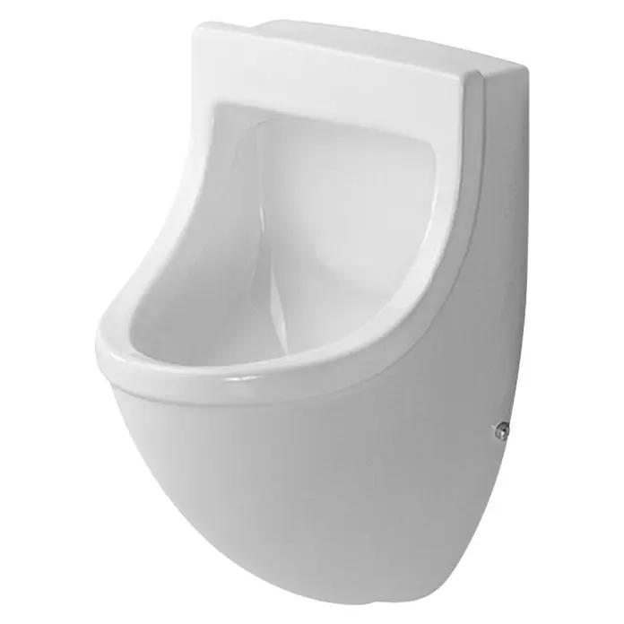 Duravit Starck 3 Urinal - Mit Spülrand, Unbeschichtet, Zulauf: Hinten, Absaugspülung, Farbe: Weiß, Ohne Zielobjekt, Ohne Urinaldeckel - Eine weiße, wandhängende Urinalschüssel. Moderne Sanitärkeramik für öffentliche und private Badezimmer, hygienisch und platzsparend.