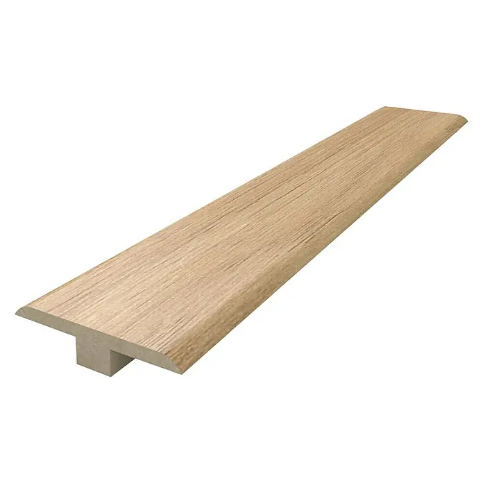 Perfil de juntas de dilatación Roble Provenza - 2.440 x 48 x 10 mm, Pegado - Una tira de transición de madera en forma de T, ideal para pavimentos, para crear una transición limpia y profesional entre dos suelos.