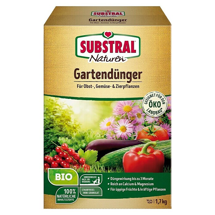 Celaflor Naturen Bio-Gartendünger (1,7 kg, Inhalt ausreichend für ca.: 42 m²)