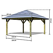 Karibu Pavillon Holm 1 (431 x 431 cm, Schiefergrau, Natur)