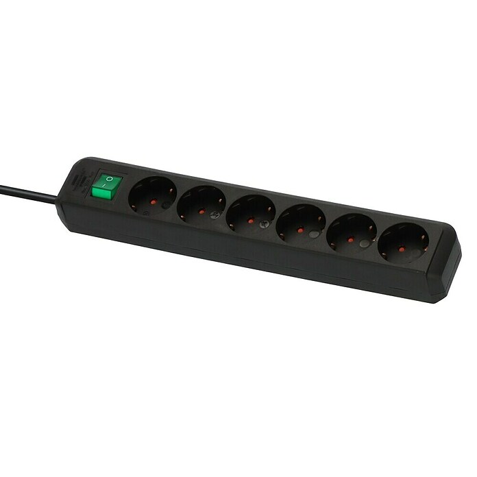 Brennenstuhl Eco-Line Stekkerdoos (Zwart, Kabellengte: 1,5 m, IP20, Met schakelaar) | BAUHAUS
