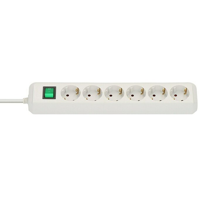 Brennenstuhl Eco-Line Stekkerdoos (Wit, Kabellengte: 1,5 m, IP20, Met schakelaar) | BAUHAUS