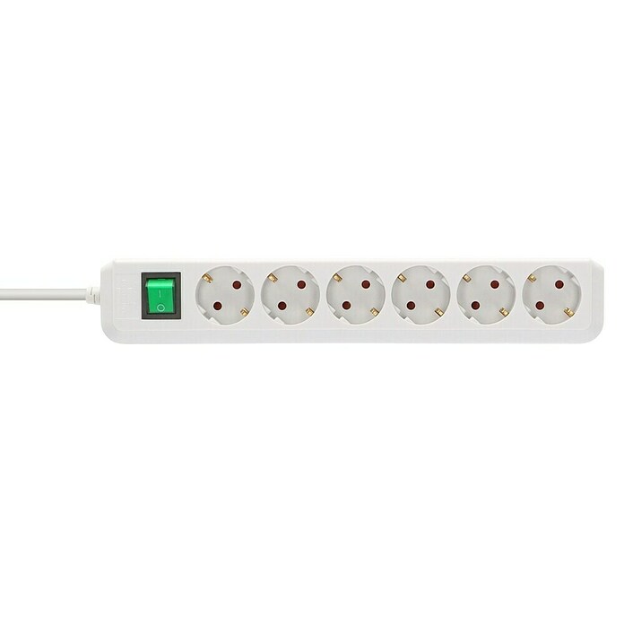 Brennenstuhl Eco-Line Stekkerdoos (Wit, Kabellengte: 1,5 m, IP20, Met schakelaar) | BAUHAUS
