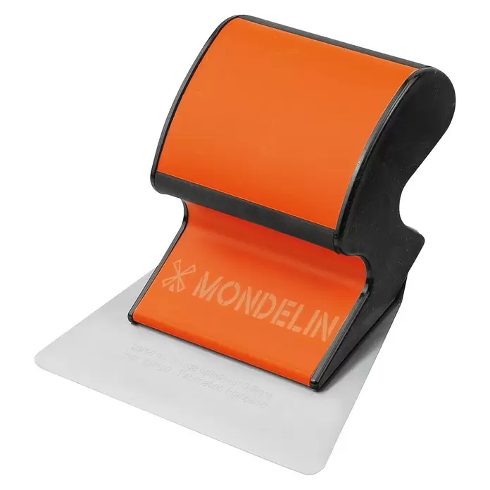 Mondelin Feinspachtel - Klingenlänge: 150 mm - Orange-schwarze Mondelin Glättkelle mit einer 0,6 mm Edelstahlklinge.