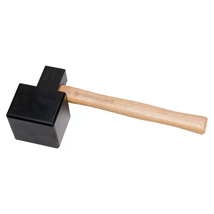Peddinghaus Plattenlegerhammer Universal - Eschenholz, 2.650 g - Peddinghaus Schonhammer mit schwarzem Gummihammerkopf und natürlichem Holzgriff.