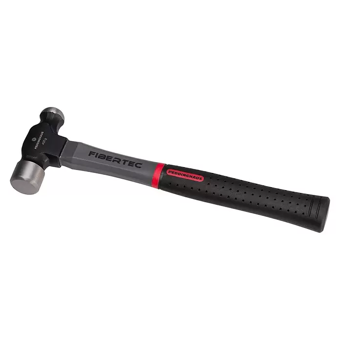 Mob Hammer Fibertec - 680 g, Glasfaser - Peddinghaus FIBERTEC Kugelhammer, 450g, mit Metallkopf und zweifarbigem grau-schwarzem Griff mit roten Akzenten.