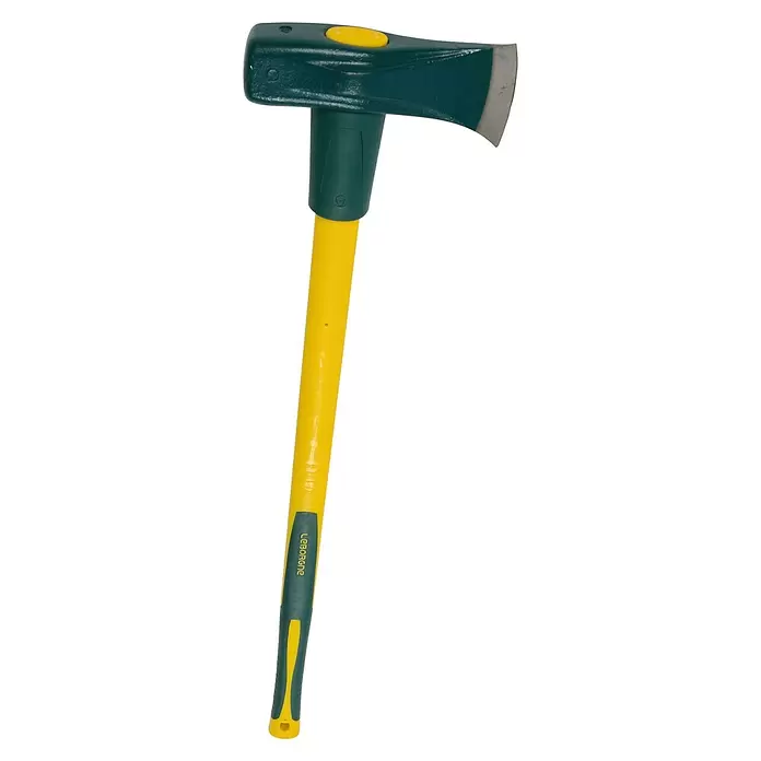 Leborgne Spalthammer - 3,7 kg, Glasfaser - Grün-gelbes Spaltbeil mit scharfer Klinge und ergonomischem Griff zum Holzhacken.