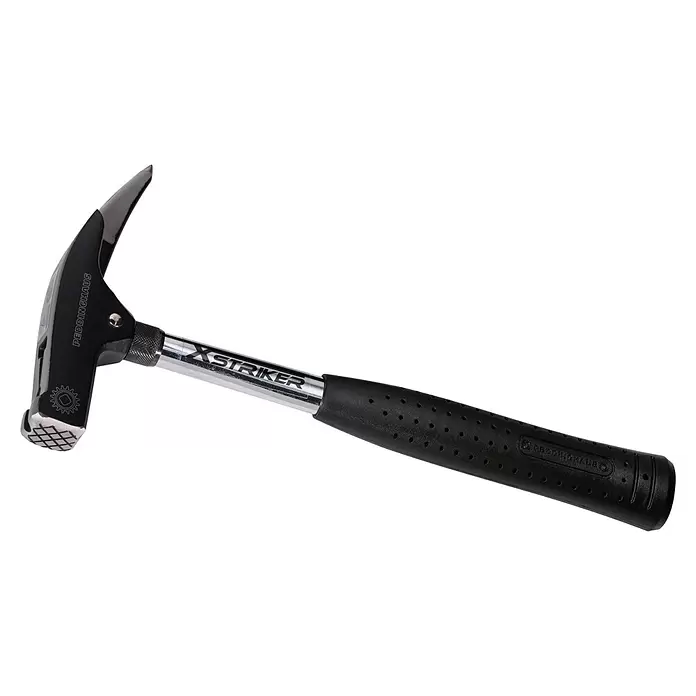 Peddinghaus Zimmermannshammer Xstriker - 570 g, Stahlrohr - Schwarz-silberner Hammer mit spitzer Klaue, texturierter Schlagfläche und ergonomischem Griff. Marken: PEDDINGHAUS, XSTRIKER.