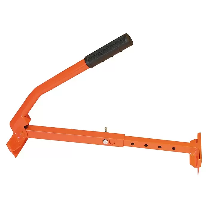Mondelin Plattenheber - Stahl - Orangefarbener, verstellbarer Holzheber mit schwarzem Griff zum Anheben und Rollen von Stämmen.