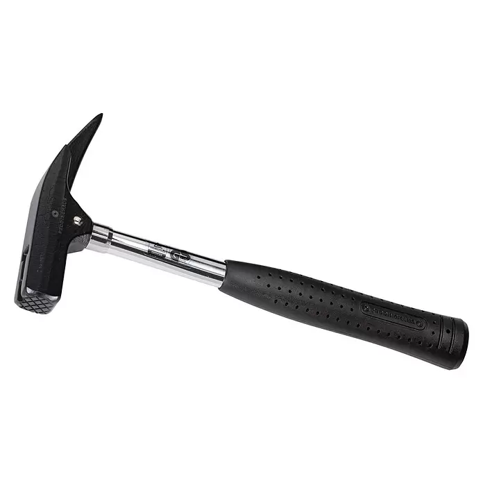 Peddinghaus Zimmermannshammer Universal - 580 g, Stahl - Schwarz-silberner Latthammer mit spitzem Pickel, strukturiertem Griff und karierter Schlagfläche.