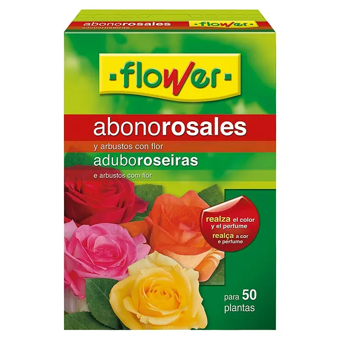 Flower Abono para rosales - 1 kg - Abono para rosales Flower para realzar el color y el perfume para 50 plantas.