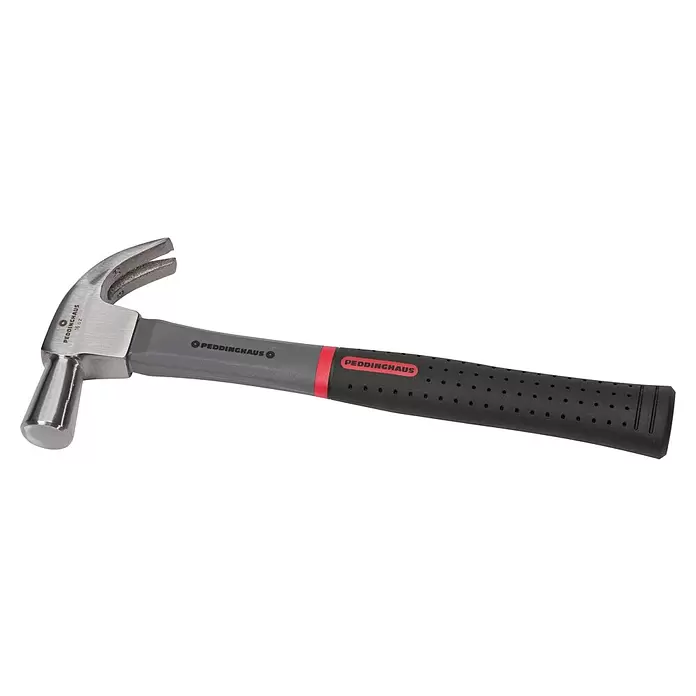 Peddinghaus Klauenhammer Fibertec - 450 g, Glasfaser - Edelstahl-Klauenhammer mit grau-schwarzem, ergonomischem Griff und „PEDDINGHAUS“-Branding.
