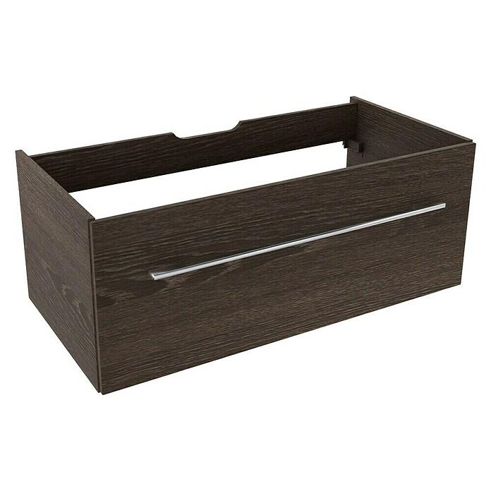 Camargue Stella Waschtischunterschrank (49 x 99,5 x 39 cm, 1 Schubkasten, Ohne Beleuchtung, Eiche Maron)