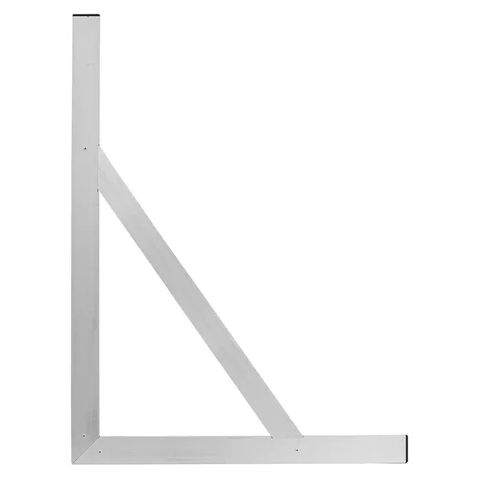 Mondelin Bauwinkel - Aluminium, B x L: 150 x 100 mm - Hellgrauer L-förmiger Stützhalter mit diagonaler Strebe.
