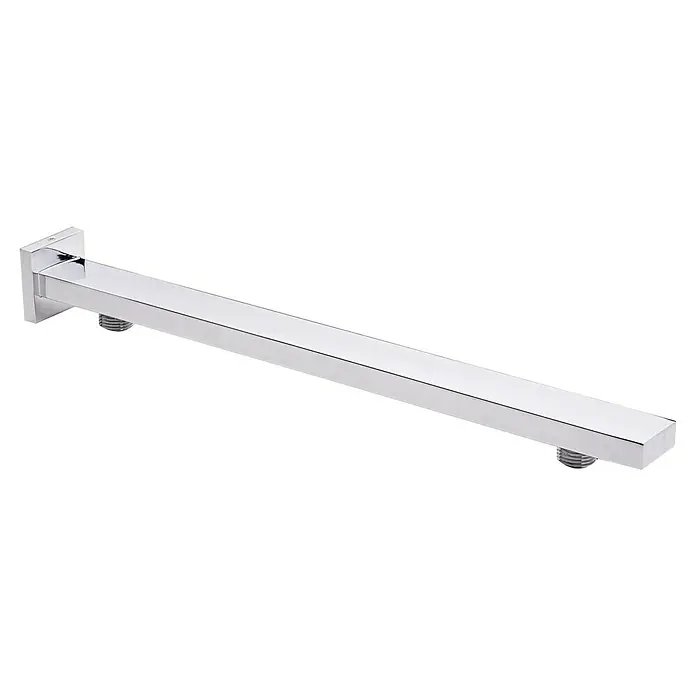 Camargue Brausearm Gunpinar - Länge: 40 cm, ½″, Eckig - Produktabbildung eines modernen, eckigen Duscharms in Chrom. Ideal für stilvolle Badezimmerdesigns mit klaren Linien und minimalistischer Ästhetik.