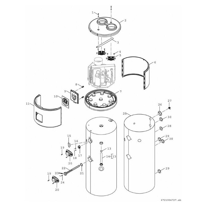 Bosch Warmwasser-Wärmepumpe CS5001 (Heizleistung: 0,7 kW, Fassungsvermögen: 260 l) | BAUHAUS