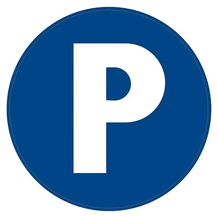Pickup Gebotsschild - Motiv: Privatparkplatz, Durchmesser: 30 cm - Blaues Parkschild mit weißem P-Symbol, das Parkbereiche kennzeichnet und eine klare visuelle Orientierung bietet.