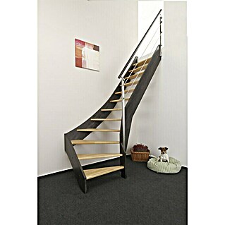Luxholm Raumspartreppe Leipzig (Breite: 80 cm, Buche, Anzahl Steigungen: 13, Geschosshöhe: 280 cm)