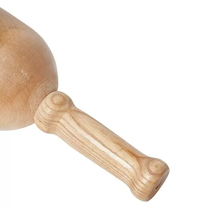 Heka Bildhauerklüpfel - Rund, Durchmesser Kopf: 100 mm - Hellbrauner Holzstößel mit geformtem Griff.